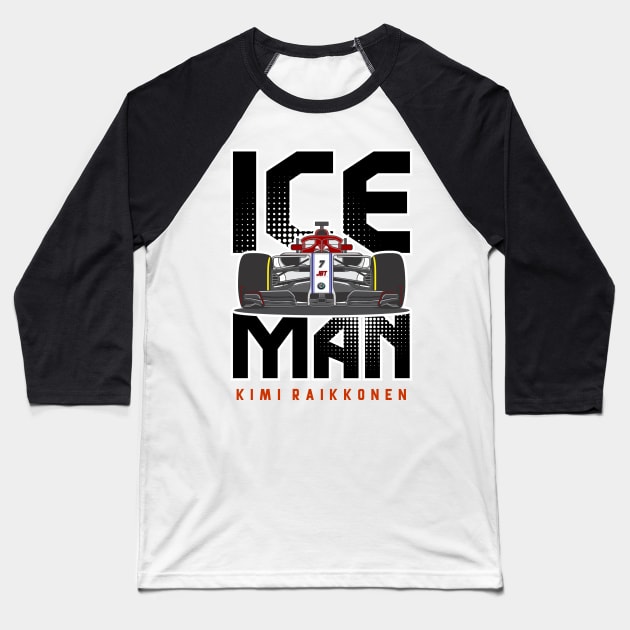 Kimi Raikkonen The Iceman Baseball T-Shirt by jaybeetee